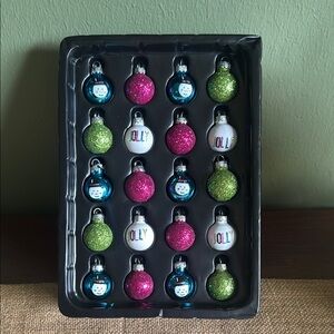 Glass Christmas Ornaments Small “Jolly” Snowman Colorful Holiday 20 count